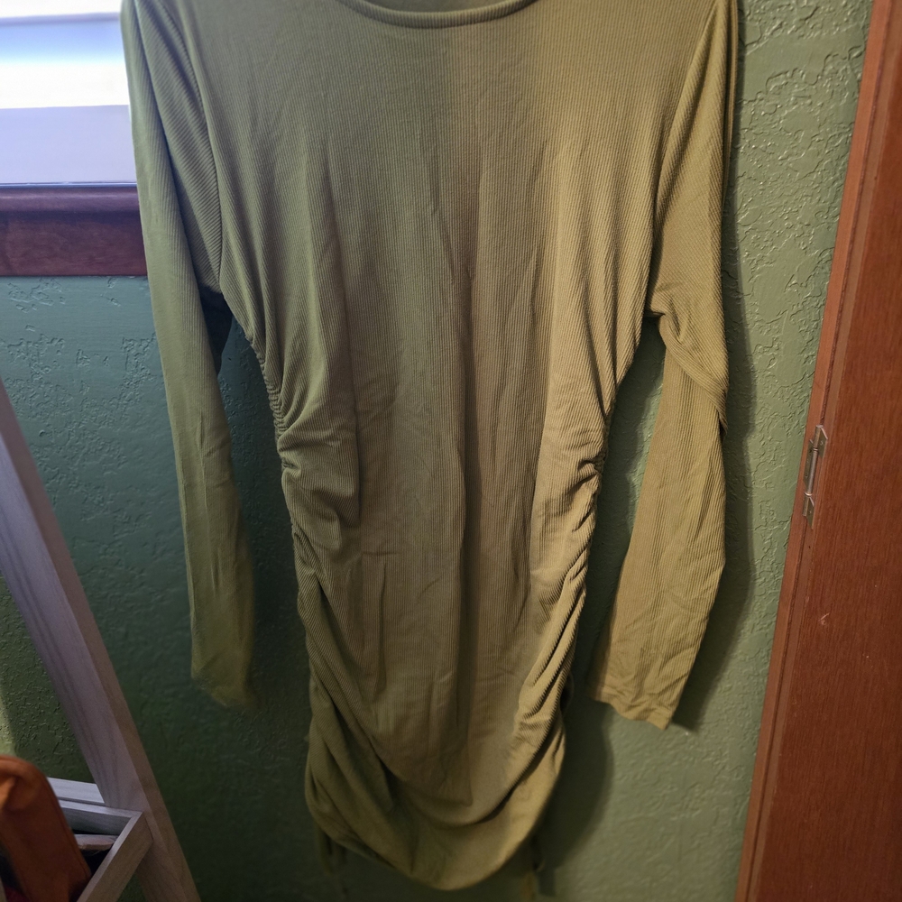 Olive Green Long Sleeve Women's Top